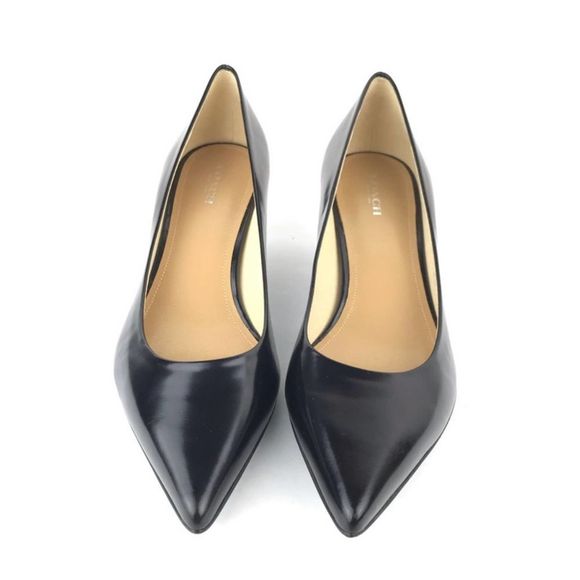 COACH UniPump Black Kitten Heel Pumps size 8 New in Box - Picture 2 of 7